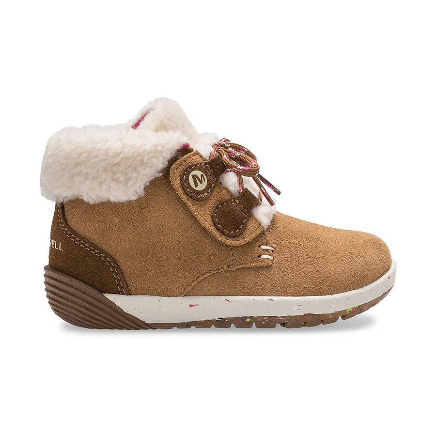 Μπότες bare steps cocoa jr. για μικρά παιδιά - Μπότες σε χρώμα καστανιάς σουέτ