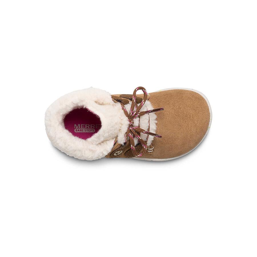 Μπότες bare steps cocoa jr. για μικρά παιδιά - Μπότες σε χρώμα καστανιάς σουέτ