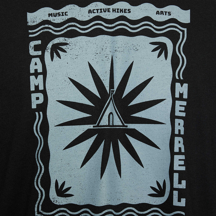 Γραφικό μπλουζάκι camp merrell - Κοντά μανίκια μαύρο